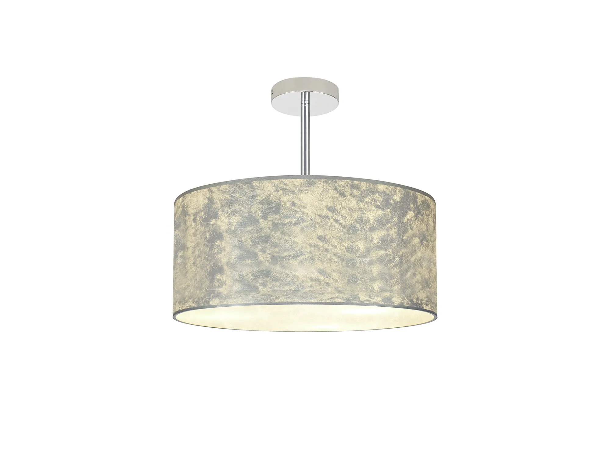 Baymont 40cm Semi Flush 3 Light Polished Chrome, Silver Leaf